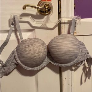 PINK Gray Wear Everywhere Multi-Way Push Up Bra